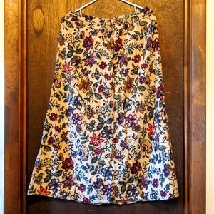 Women's painted floral print skirt